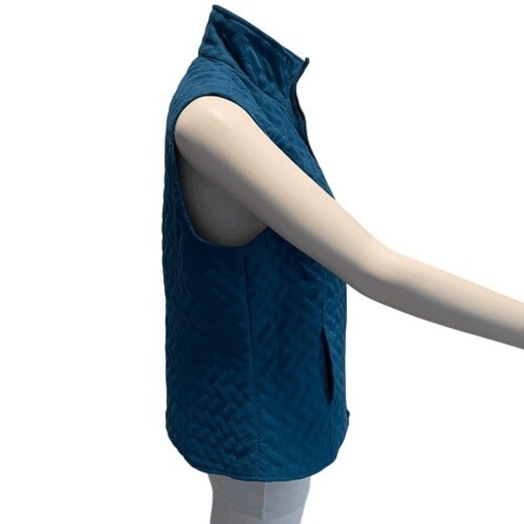 Nomadic‎ Traders Quilted Zip Front Vest Peacock Blue Lightweight Size S NWT - Picture 4 of 8